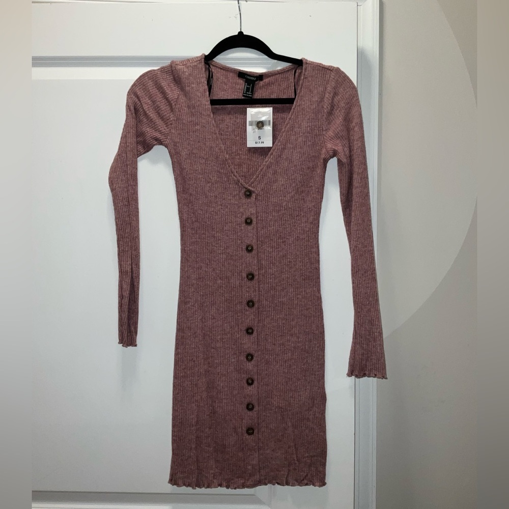 Women's Ribbed Button-Down Dress